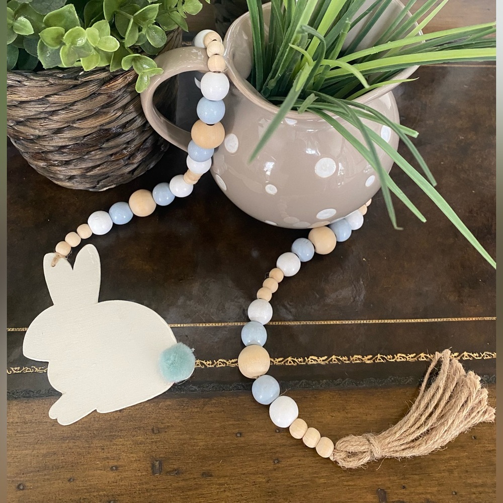 Wood bead garland